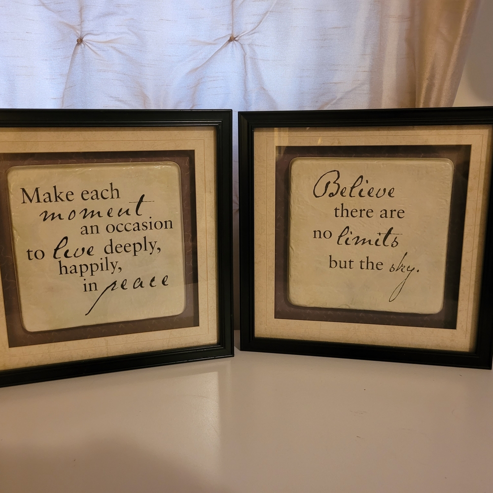 Black Framed Inspirational Wall Art Set